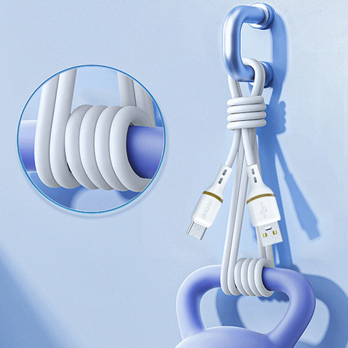 Kabl za prenos podataka i punjenje USB-A - USB-C Dudao L25T, 100W, 1m, Bela