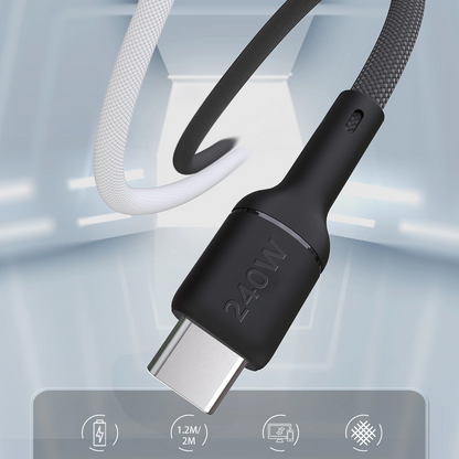 USB-C - USB-C kabl za prenos podataka i punjenje Dudao L9C Max, 240W, 1.2m, Crna