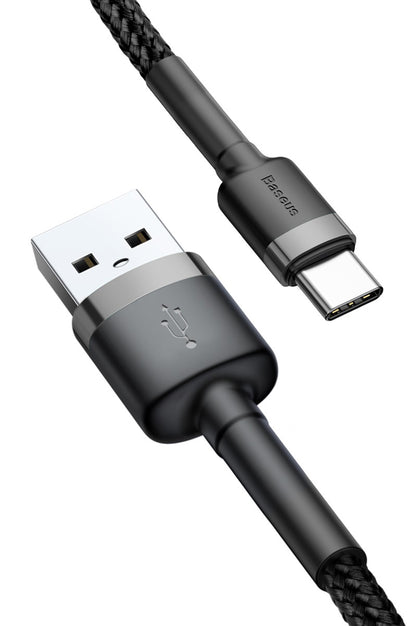 Kabl za Prenos Podataka i Punjenje USB-A - USB-C Baseus Cafule, 60W, 1m, Sivi CATKLF-BG1