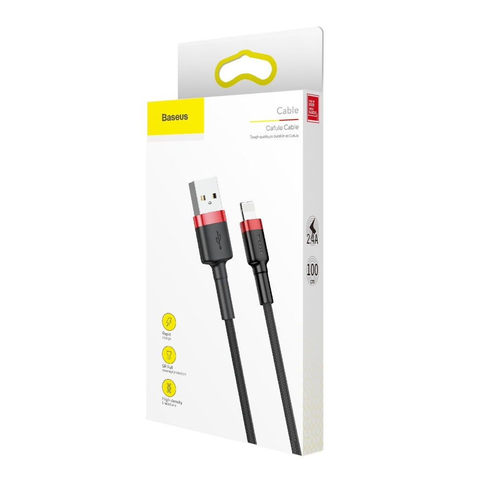 Kabel za Prijenos Podataka i Punjenje USB-A - Lightning Baseus Cafule, 18W, 1m, Crni CALKLF-B19