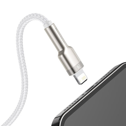 Kabl za Prenos Podataka i Punjenje USB-A - Lightning Baseus Cafule Metal Series, 18W, 1m, Beli CALJK-A02