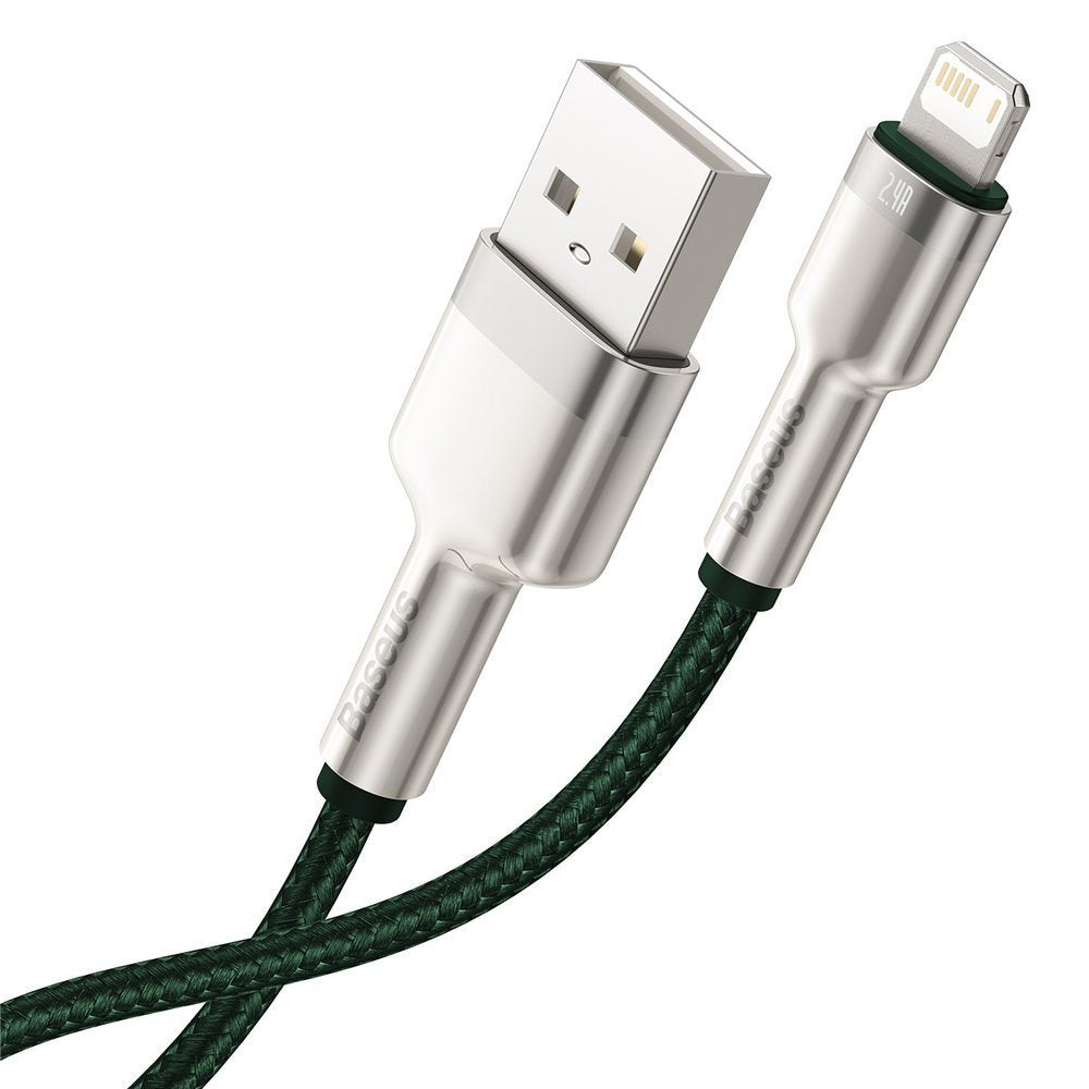Kabl za prenos podataka i punjenje USB-A - Lightning Baseus Cafule Metal Series, 18W, 1m, Zeleni CALJK-A06