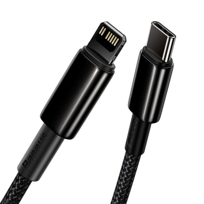 Kabel za Prijenos Podataka i Punjenje USB-C - Lightning Baseus Tungsten Gold, 20W, 1m, Crni CATLWJ-01