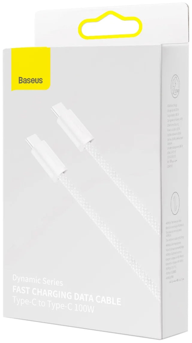 Kabl za Prenos Podataka i Punjenje USB-C - USB-C Baseus Dynamic Series, 100W, 1m, Beli CALD000202