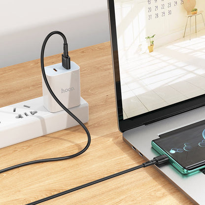 Kabl za prenos podataka i punjenje USB-A - USB-C HOCO X83 Victory, 20W, 1m, Crni