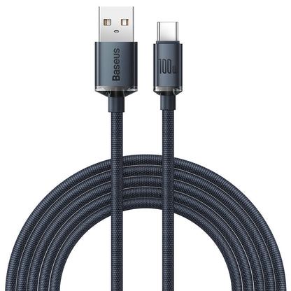 Kabel za Prijenos Podataka i Punjenje USB-A - USB-C Baseus Crystal Shine Series, 100W, 2m, Crni CAJY000501