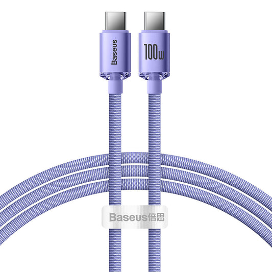USB-C Data and Charging Cable - USB-C Baseus Crystal Shine Series, 100W, 1.2m, Purple CAJY000605 