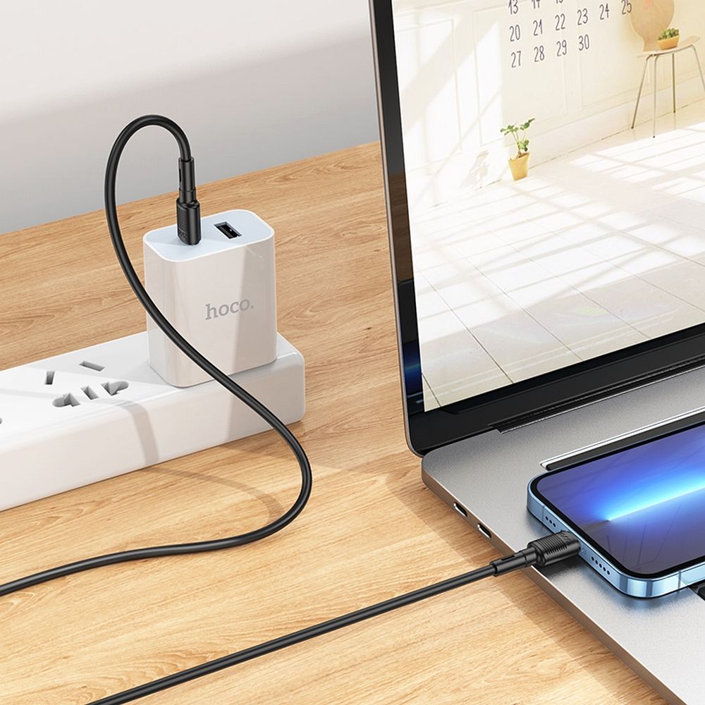Kabel za Prijenos Podataka i Punjenje USB-C - Lightning HOCO X83 Victory, 20W, 1m, Crni