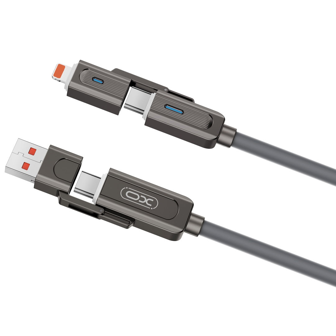 Data and Charging Cable USB-C / USB-A - USB-C / Lightning XO Design NB275 2in1, 60W, 1m, Black 