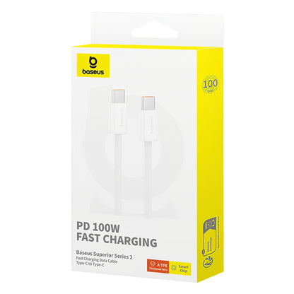 USB-C Data and Charging Cable - USB-C Baseus Superior Series 2, 100W, 1m, White P10365200211-03 