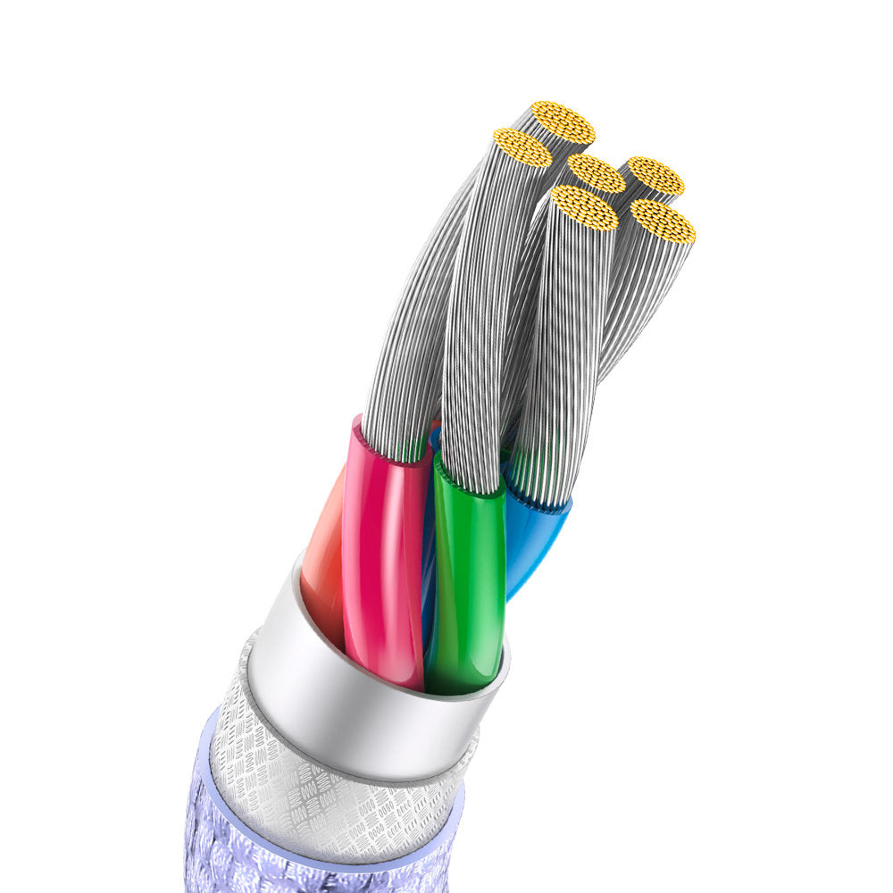 Kabel za Prijenos Podataka i Punjenje USB-A - USB-C Baseus Crystal Shine Series, 100W, 1.2m, Ljubičasti CAJY000405