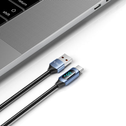 Data and Charging Cable USB-A - USB-C Tech-Protect Ultraboost LED, 66W, 1m, Blue