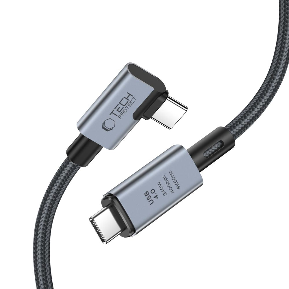 Kabl za Prenos Podataka i Punjenje USB-C - USB-C Tech-Protect Ultraboost Max L, 240W, 1.5m, Sivi