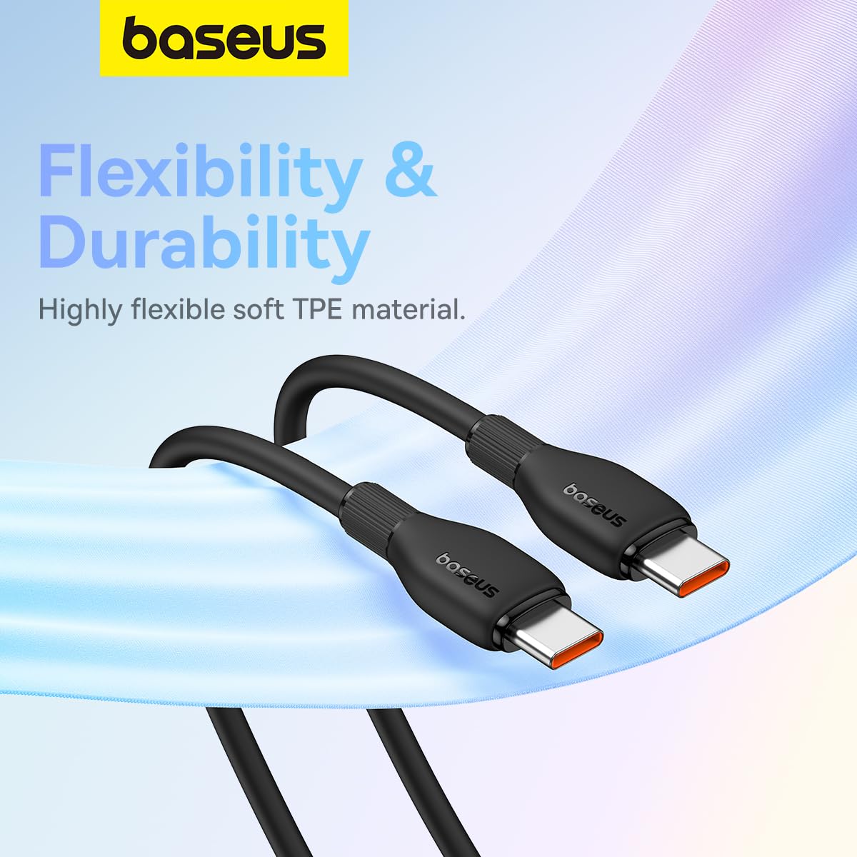Kabl za Prenos Podataka i Punjenje USB-C - USB-C Baseus Pudding, 100W, 1.2m, Crni P10355702111-00