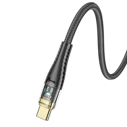 Kabl za Prenos Podataka i Punjenje USB-C - USB-C HOCO U121, 60W, 1.2m, Crni