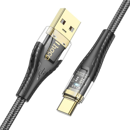 Kabl za Prenos Podataka i Punjenje USB-A - USB-C HOCO U121, 18W, 1.2m, Crni