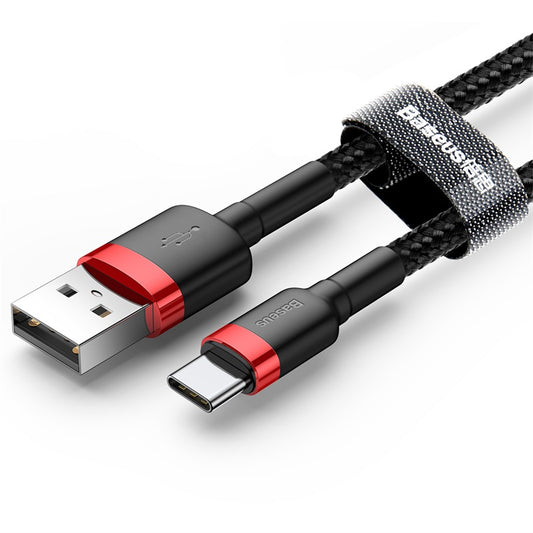Kabl za podatke i punjenje USB-A - USB-C Baseus Cafule, 18W, 3m, Crveni CATKLF-U91