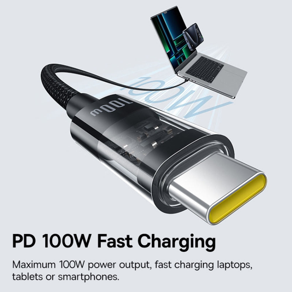 Kabl za prenos podataka i punjenje USB-C - USB-C Baseus Gem, 100W, 2m, Crni P10373000111-01
