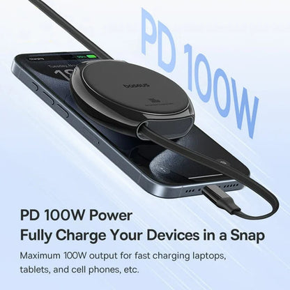 Kabl za podatke i punjenje USB-C - USB-C Baseus Pathfinder Retractable, 100W, 1m, Crni P10368400111-00