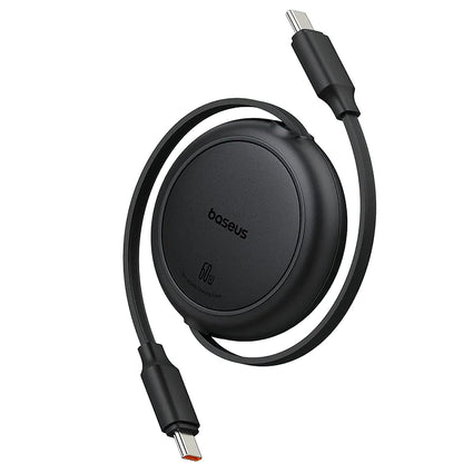 Kabl za podatke i punjenje USB-C - USB-C Baseus Free2Pull Mini Retractable, 60W, 1m, Crni P10364500111-01