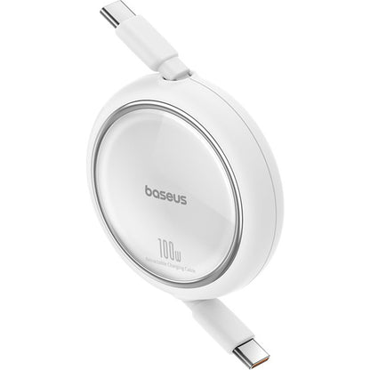 Kabl za prenos podataka i punjenje USB-C - USB-C Baseus Free2Draw Mini Retractable, 100W, 1m, Beli P10364500211-00