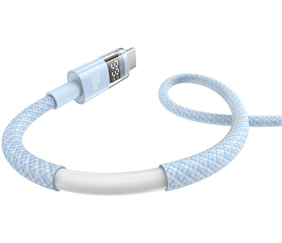 Kabl za prenos podataka i punjenje USB-A - USB-C Baseus Display 2, 100W, 1m, Plavi P10382701311-00