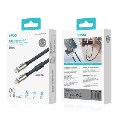 Kabl za podatke i punjenje USB-C - Lightning BWOO, 27W, 0.3m, Crni