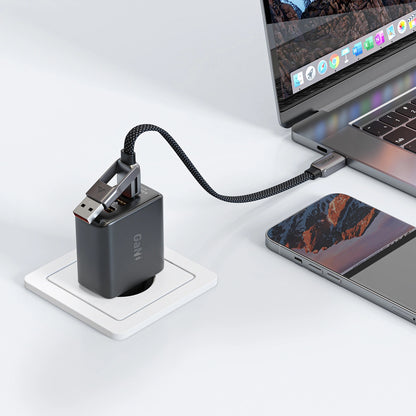 Kabl za prenos podataka i punjenje USB-C - USB-A / USB-C Acefast C13-05, 60W, 0.2m, Crni