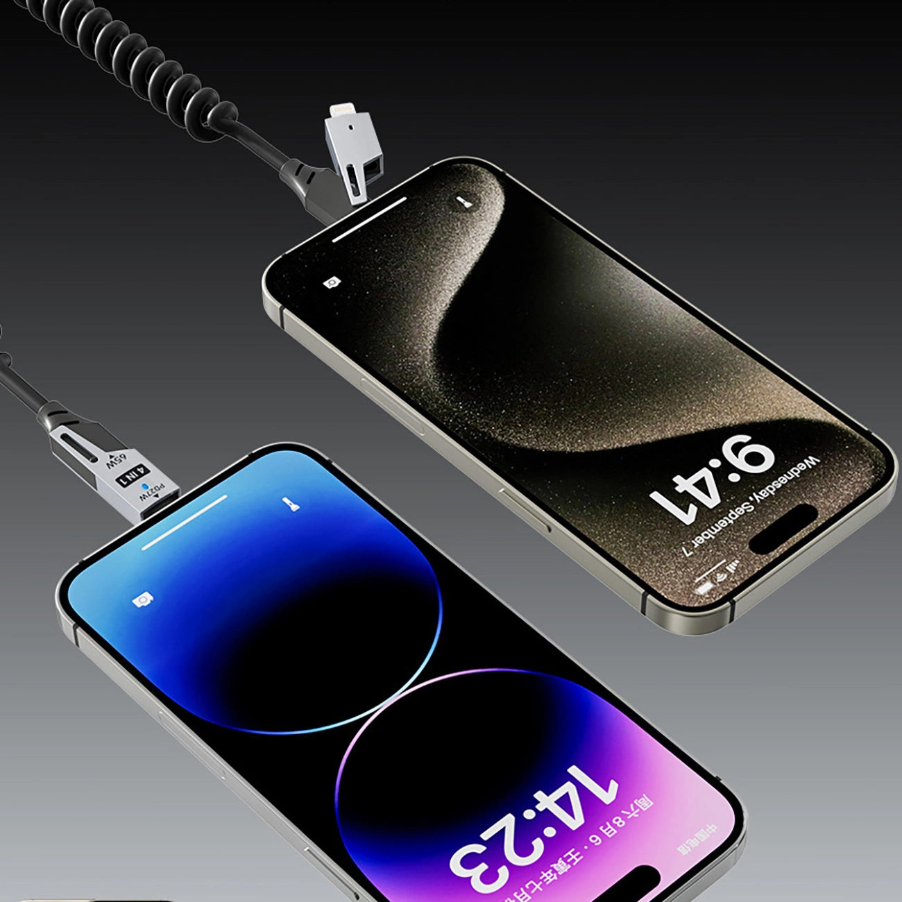 Kabl za podatke i punjenje USB-A / USB-C - Lightning / USB-C Dudao L20 Pro, 65W, 1.5m, Crni