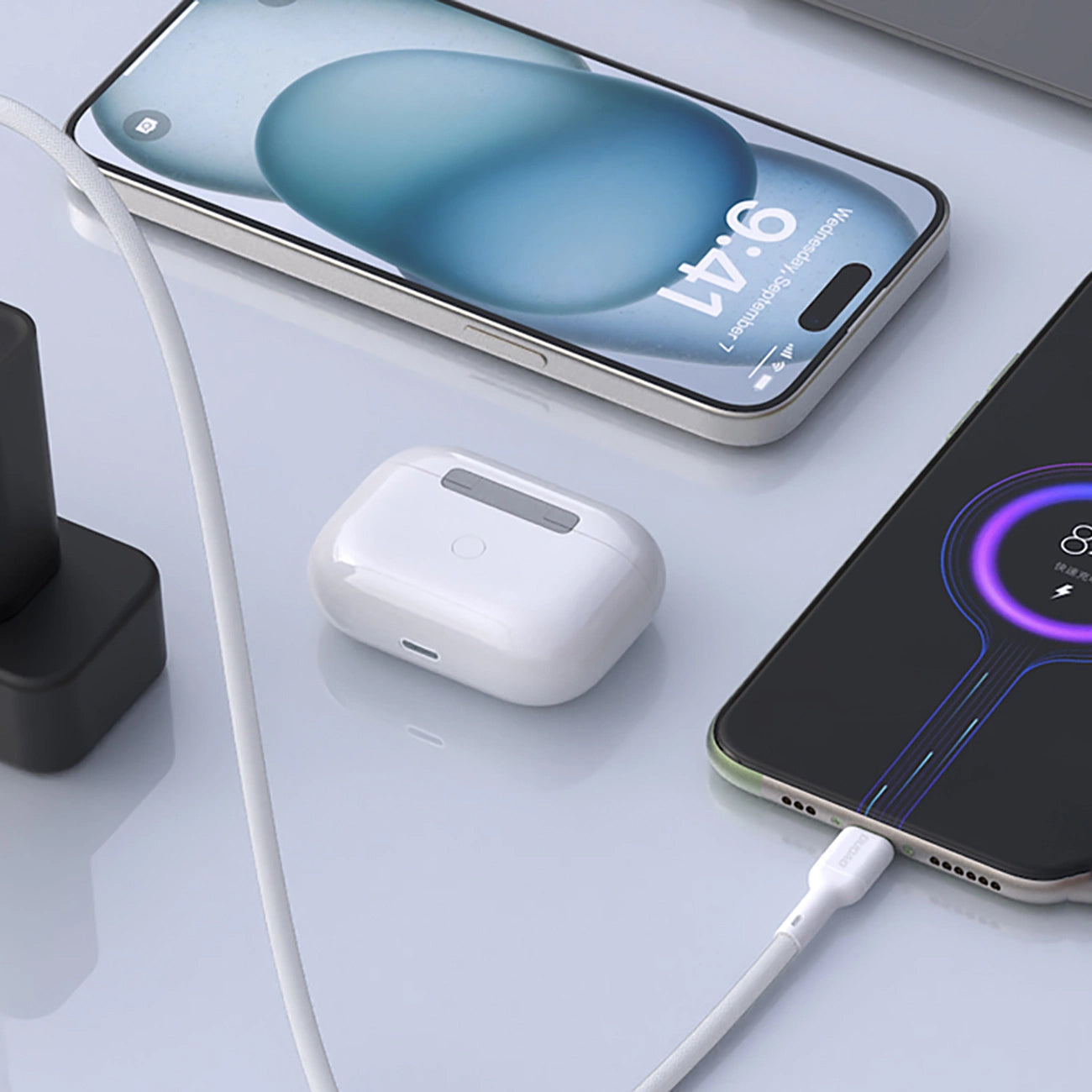 Kabl za podatke i punjenje USB-A - USB-C Dudao L9T, 100W, 1m, Beli