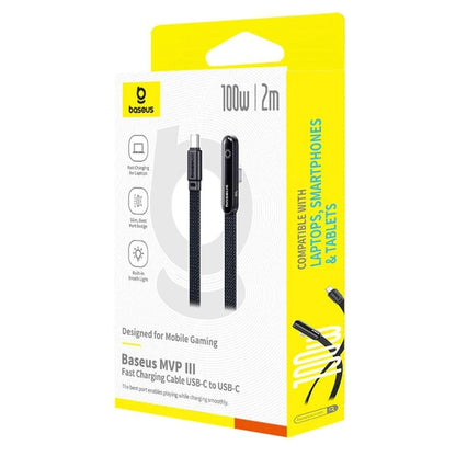 Kabl za prenos podataka i punjenje USB-C - USB-C Baseus MVP 3, 100W, 2m, Crni P10382500121-01