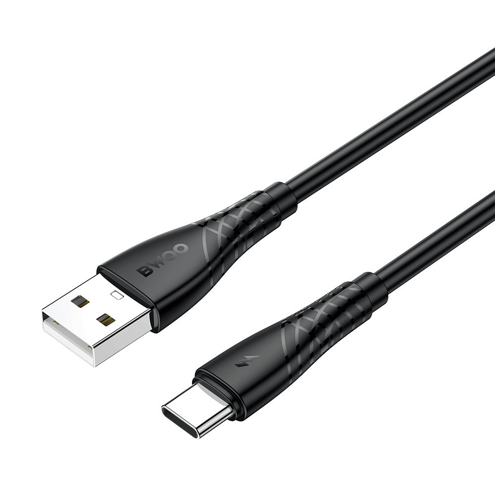 Kabl za podatke i punjenje USB-A - USB-C BWOO BO-X318C, 27W, 1m, Crni