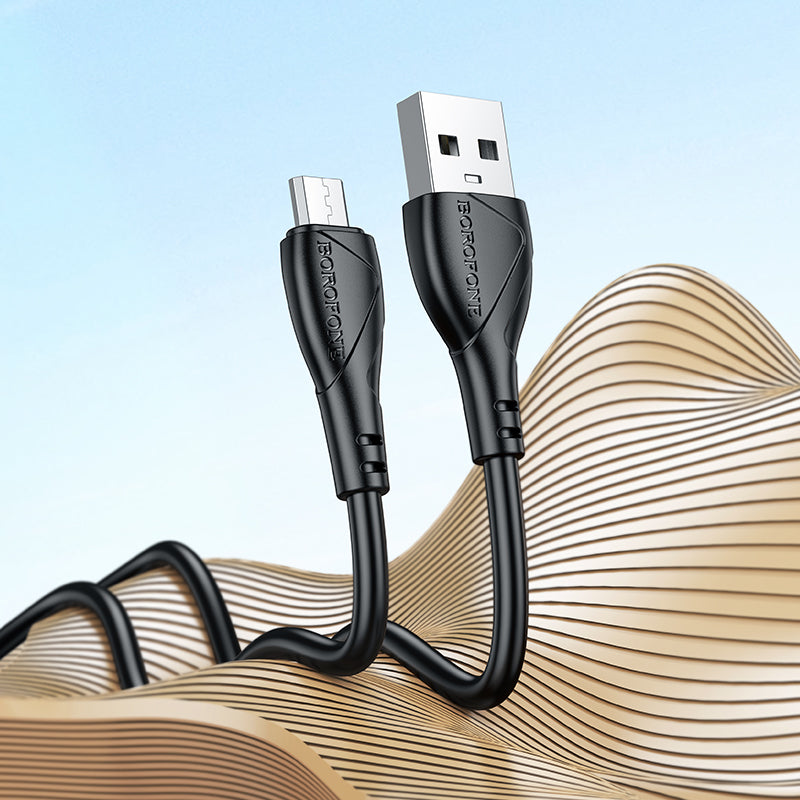 Kabl za podatke i punjenje USB-A - microUSB Borofone BX121 Energy, 18W, 1m, Crni