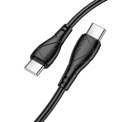 Kabl za prenos podataka i punjenje USB-C - USB-C Borofone BX121 Energy, 60W, 1m, Crni