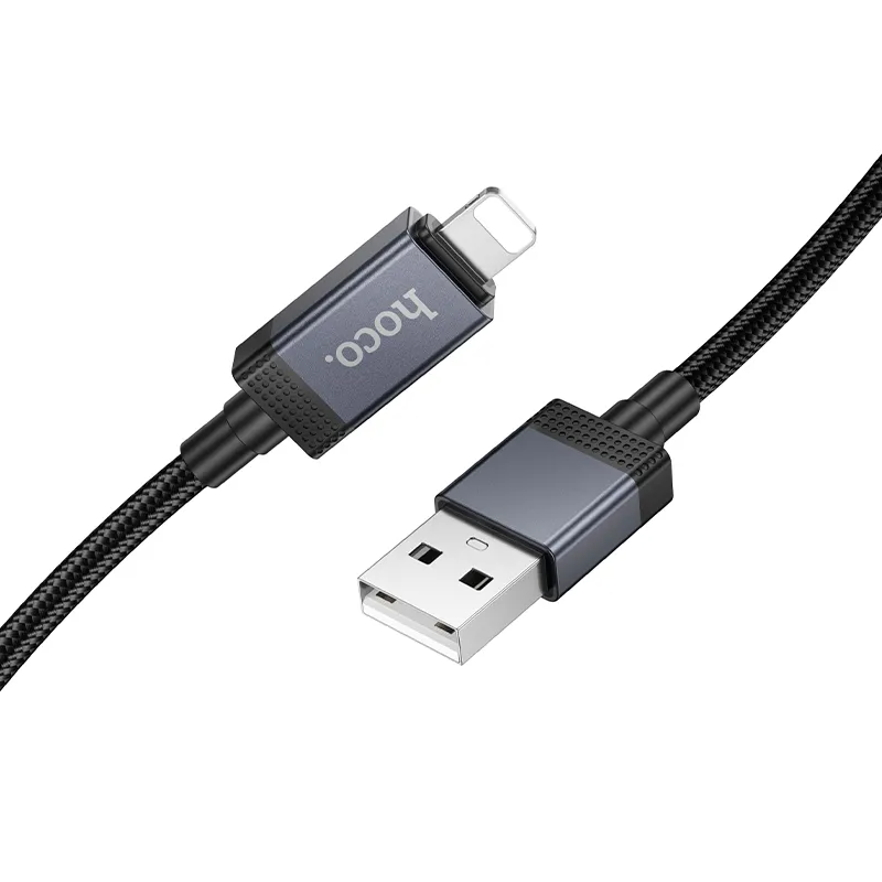 Kabl za Prenos Podataka i Punjenje USB-A - Lightning HOCO X118 Display, 12W, 1m, Crni