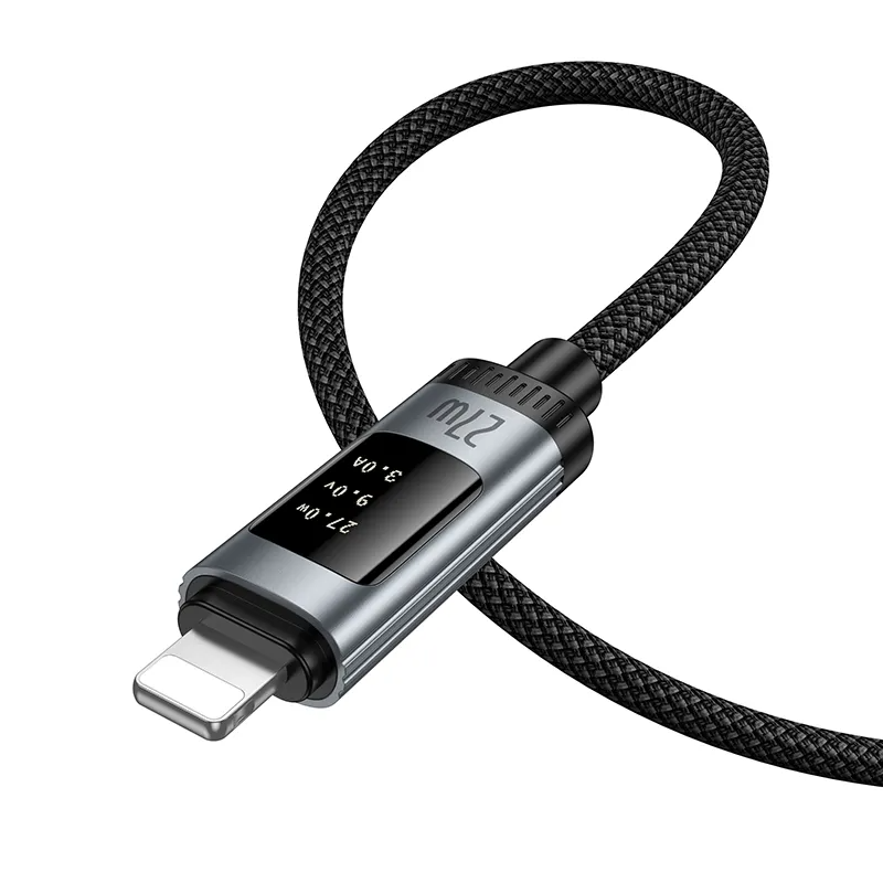 Kabl za prenos podataka i punjenje USB-C - Lightning HOCO Display U148, 27W, 1.2m, Crni