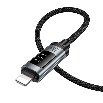 Kabl za prenos podataka i punjenje USB-C - Lightning HOCO Display U148, 27W, 1.2m, Crni