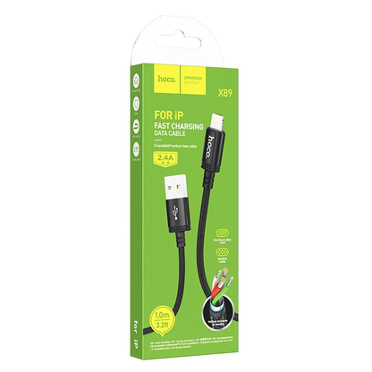 Kabl za podatke i punjenje USB-A - Lightning HOCO X89, 18W, 1m, Crni