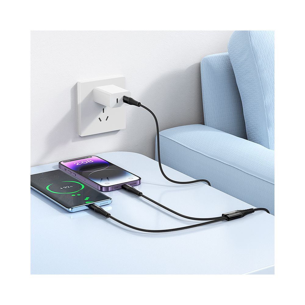 Kabl za punjenje USB-C - Lightning / USB-C HOCO X123, 10W, 1m, Crni