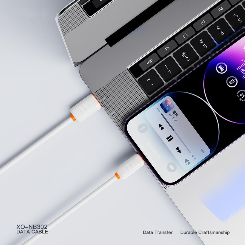 Kabl za podatke i punjenje USB-A - Lightning XO Design NB302, 18W, 1m, Bel