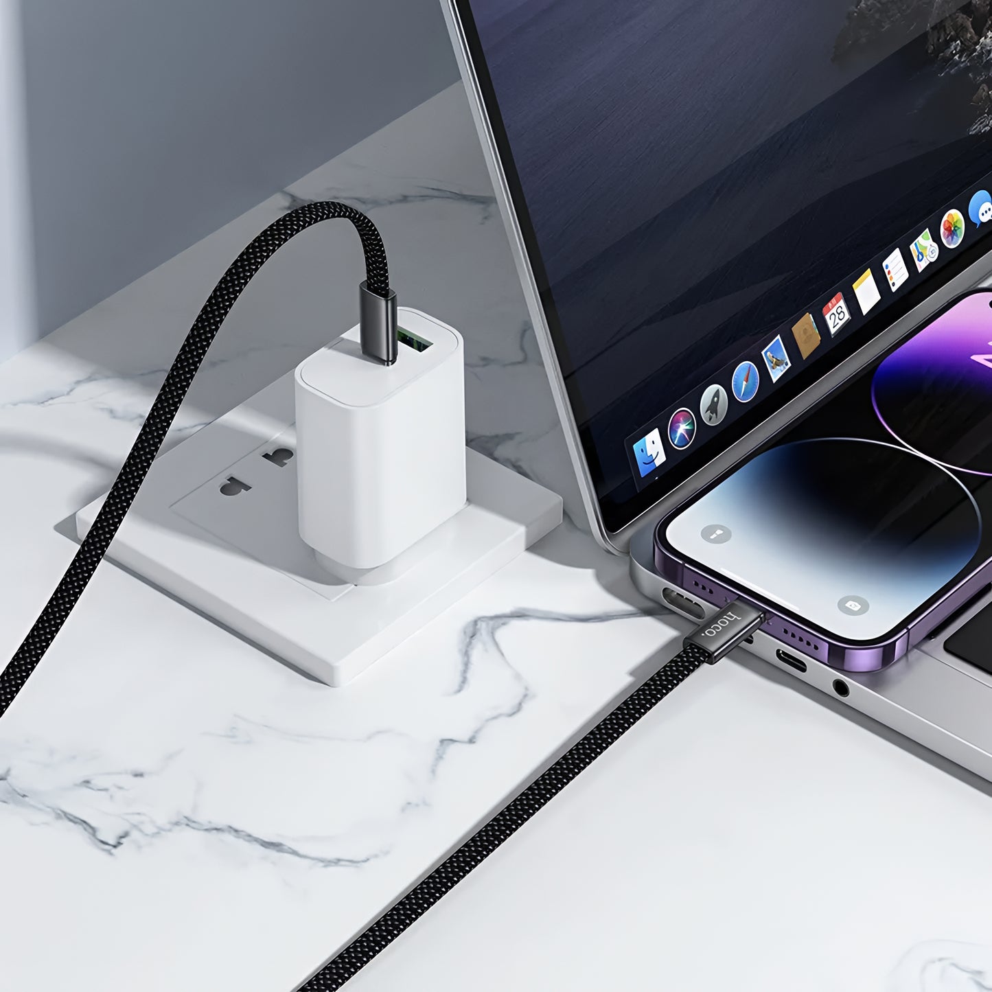 Kabl za prenos podataka i punjenje USB-C - Lightning HOCO X125, 30W, 1m, Crni