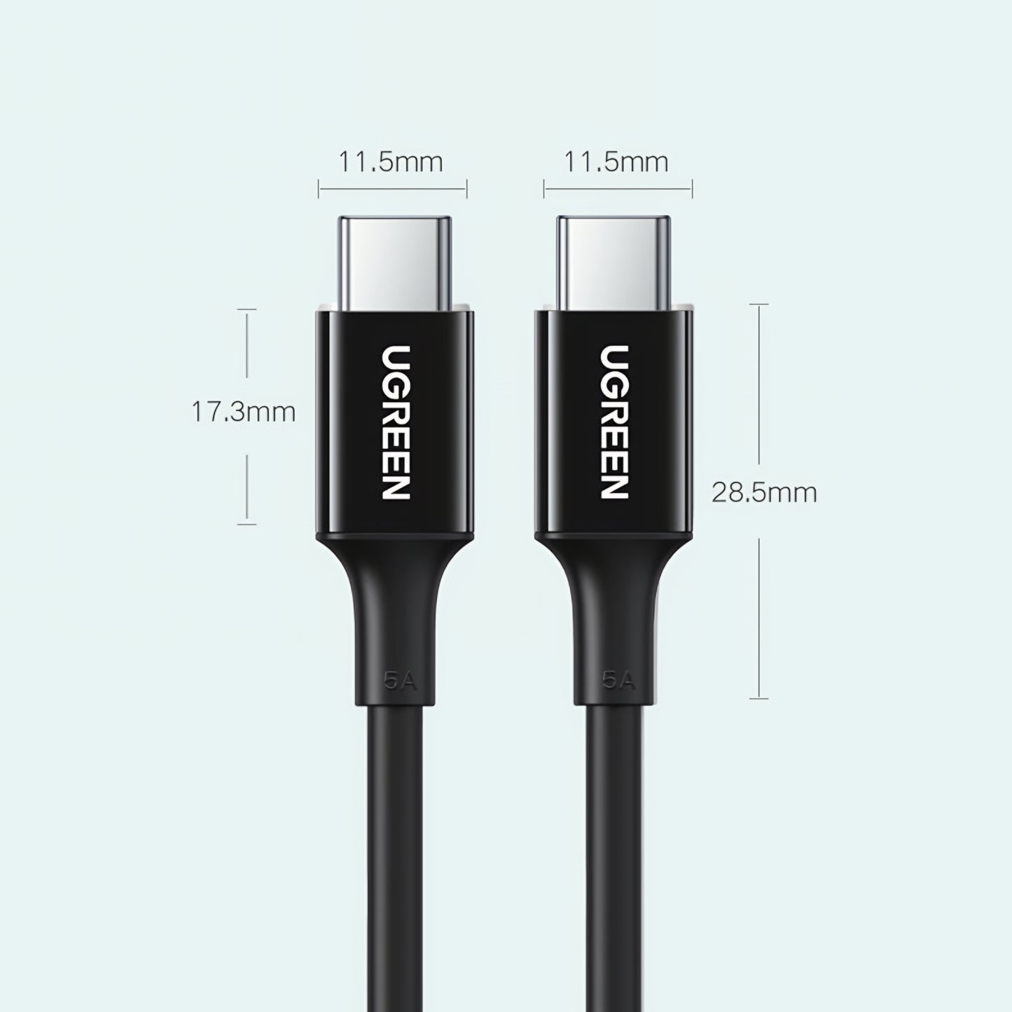 Kabl za podatke i punjenje USB-C - USB-C UGREEN US300, 100W, 2m, Bela