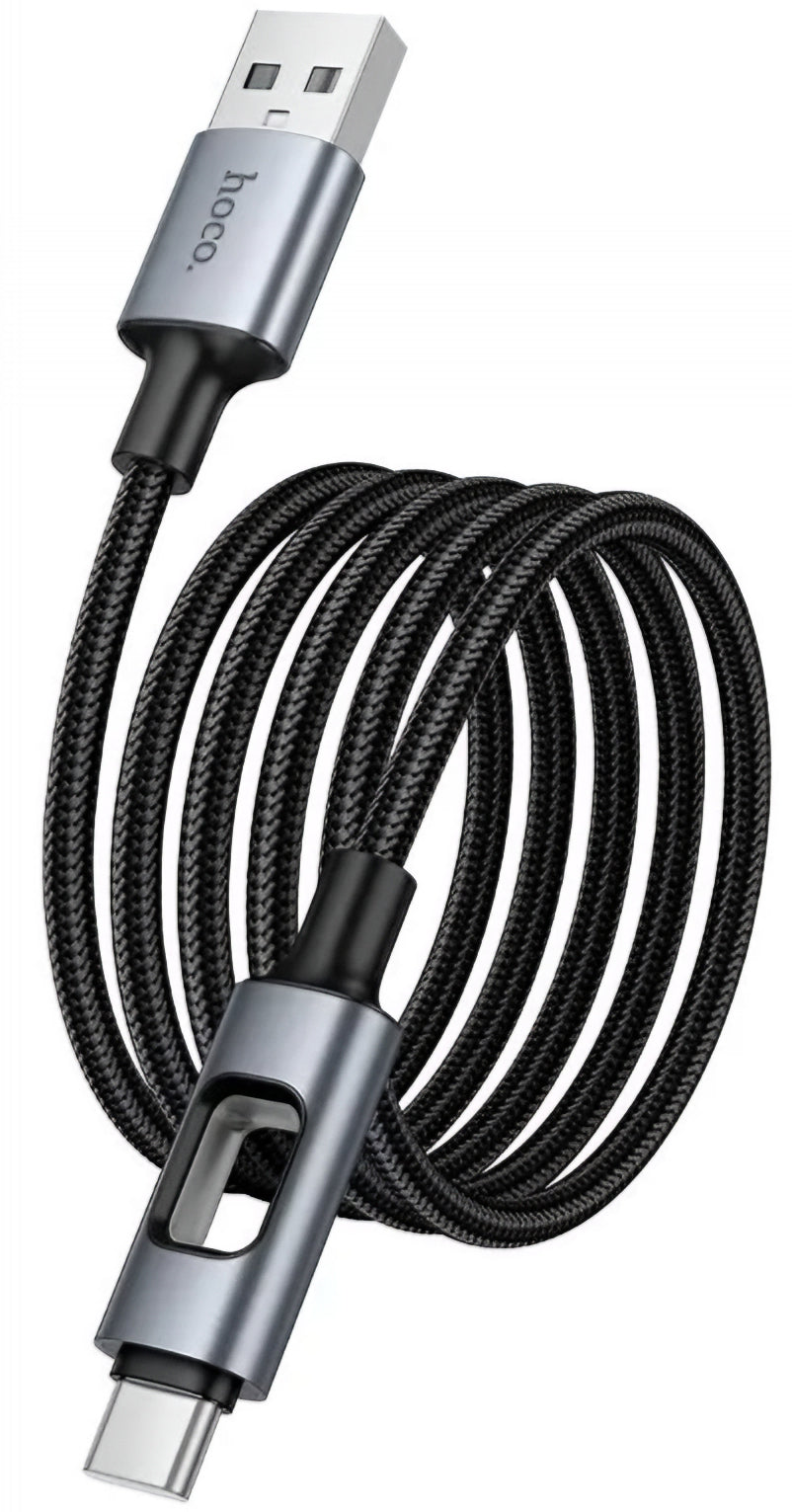 Kabl za prenos podataka i punjenje USB-A - USB-C HOCO U144 Led, 18W, 1.2m, Crni