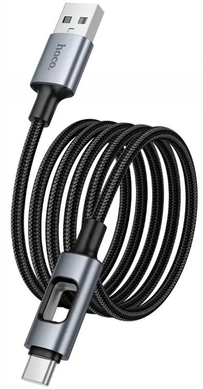Kabl za prenos podataka i punjenje USB-A - USB-C HOCO U144 Led, 18W, 1.2m, Crni
