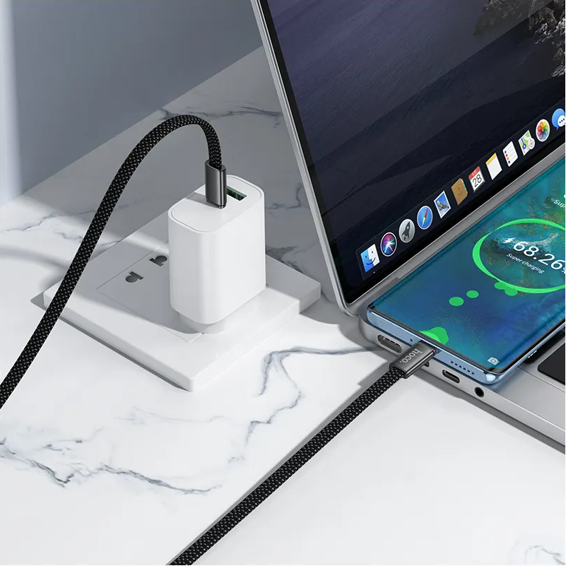 Kabl za podatke i punjenje USB-C - USB-C HOCO X125, 60W, 1m, Crni