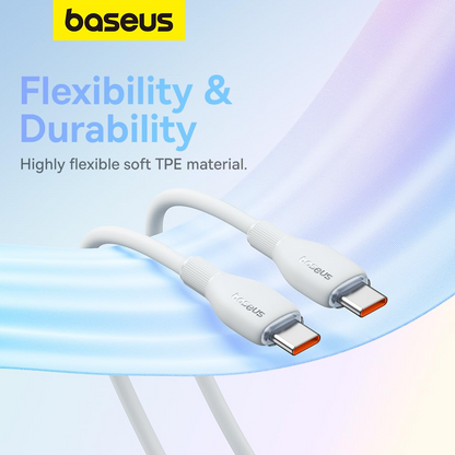 Kabl za Prenos Podataka i Punjenje USB-C - USB-C Baseus Pudding, 100W, 1.2m, Beli P10355702221-00