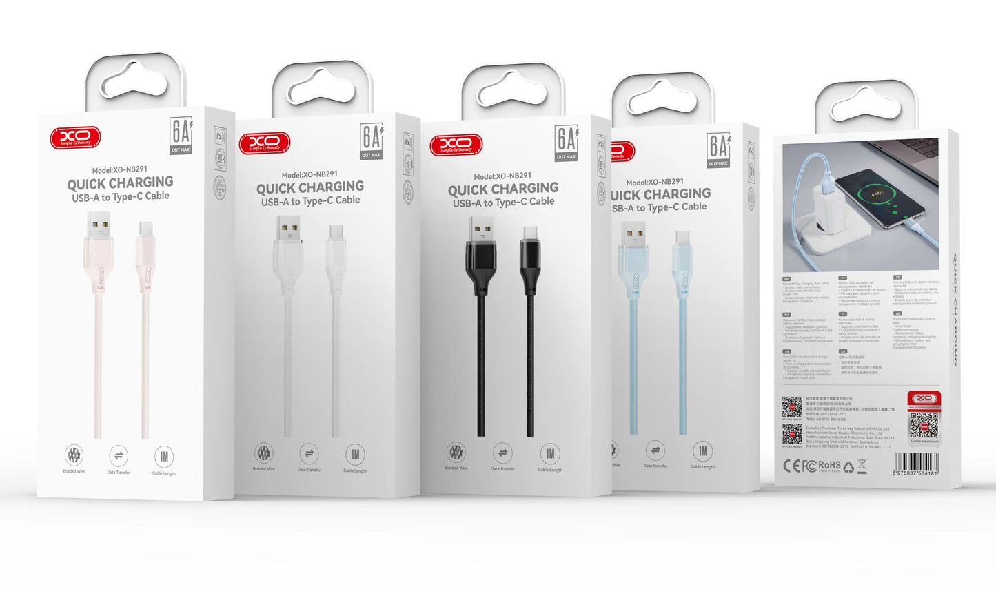 Kabl za podatke i punjenje USB-A - Lightning XO Design NB291, 18W, 1m, Roze