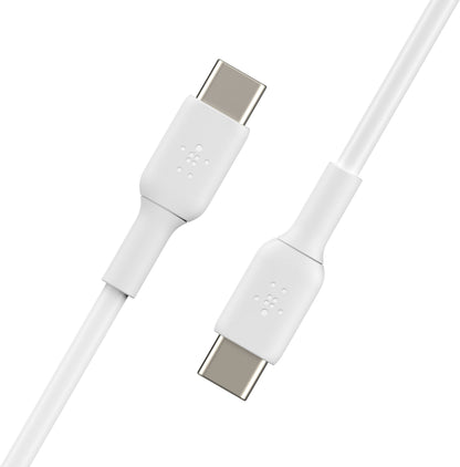 Kabl za prenos podataka i punjenje USB-C - USB-C Belkin BoostCharge, 60W, 1m, Set od 2 komada, Bela CAB003bt1MWH2PK