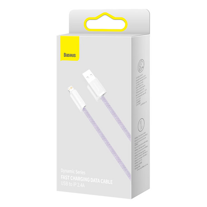 Kabl za prenos podataka i punjenje USB-A - Lightning Baseus Dynamic Series, 18W, 2m, Ljubičasti CALD000505