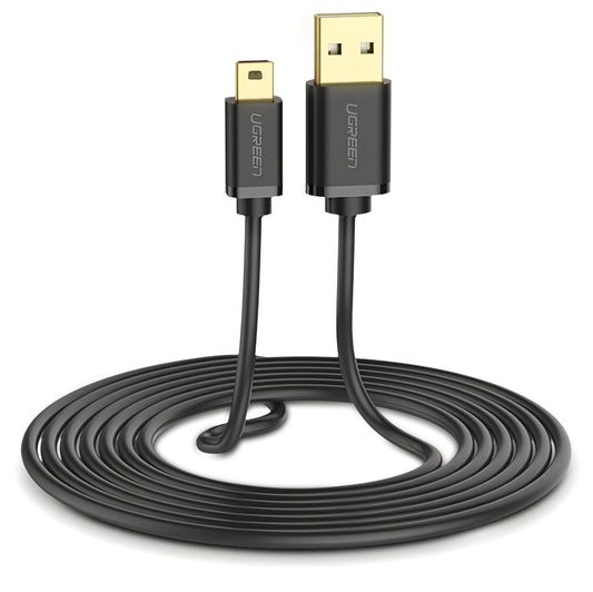 Kabl za Prenos Podataka i Punjenje USB-A - miniUSB UGREEN US132, 2m, Crni